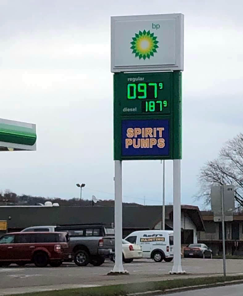 Just A Car Guy Baraboo Wisconsin gas prices! Thanks Jeff!
