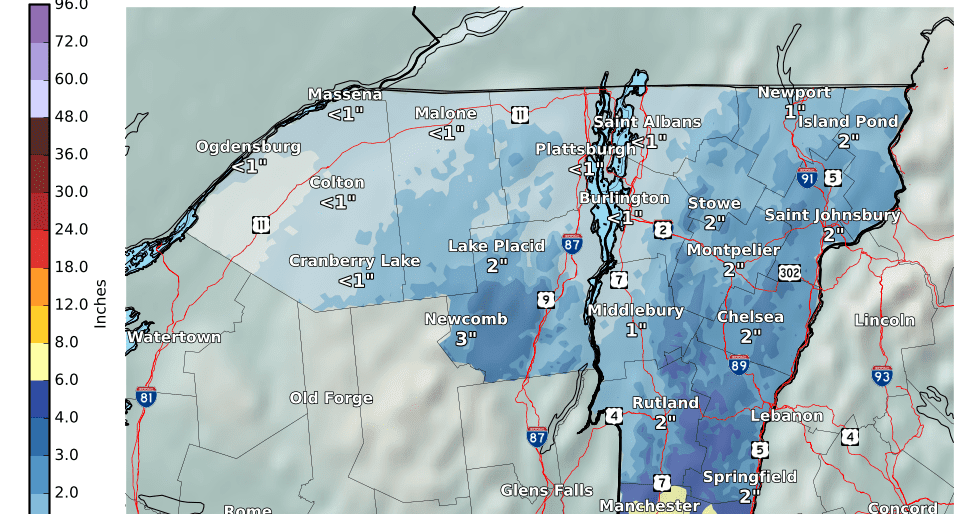 Matt's Weather Rapport Peak March In Vermont Some Snow, Some Rain
