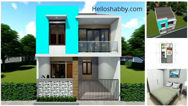 Desain dan Denah Rumah 6 x 12 M dengan 3 Kamar Tidur dan 2 Ruang