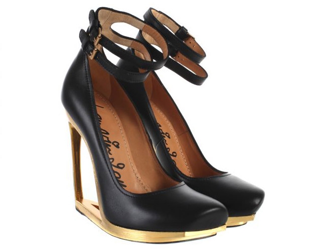 Keaira Monique: LANVIN GOLD PLATFORM PUMPS.