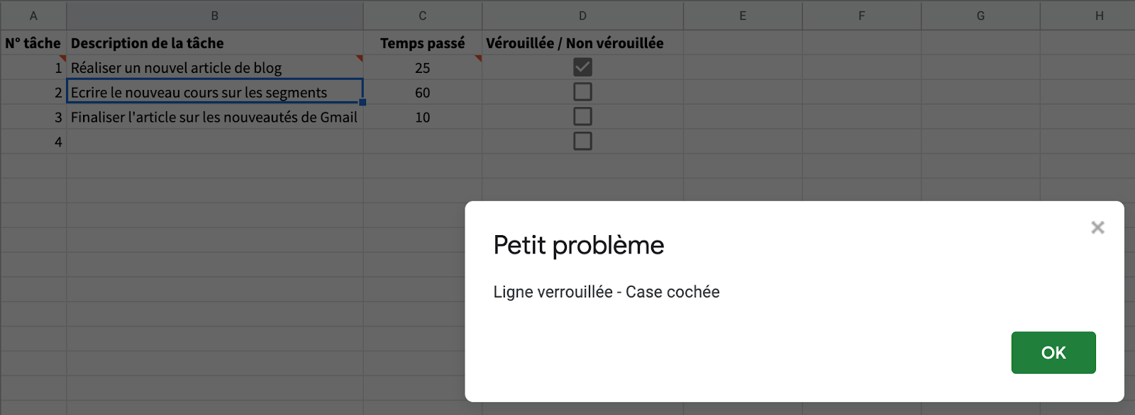 Verrouiller et déverrouiller les cellules à l