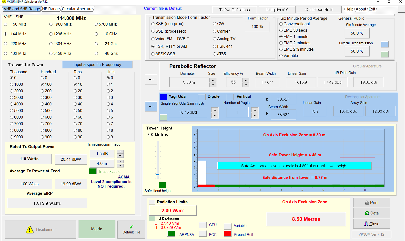 RealWorld Amateur Radio RF Exposure limits worked example