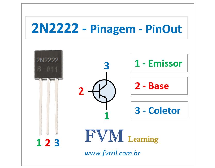 Pinagem Pinout Transistor NPN 2N2222 Características FVML