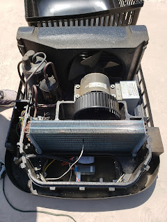 Inside of an RV Dometic A/C unit
