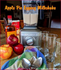 Apple Pie Eggnog Milkshake is a holiday treat, with alcohol for the adults or without for the kids. Perfect for an afternoon by the fire or even a dessert. | Recipe developed by www.BakingInATornado | #recipe #holiday