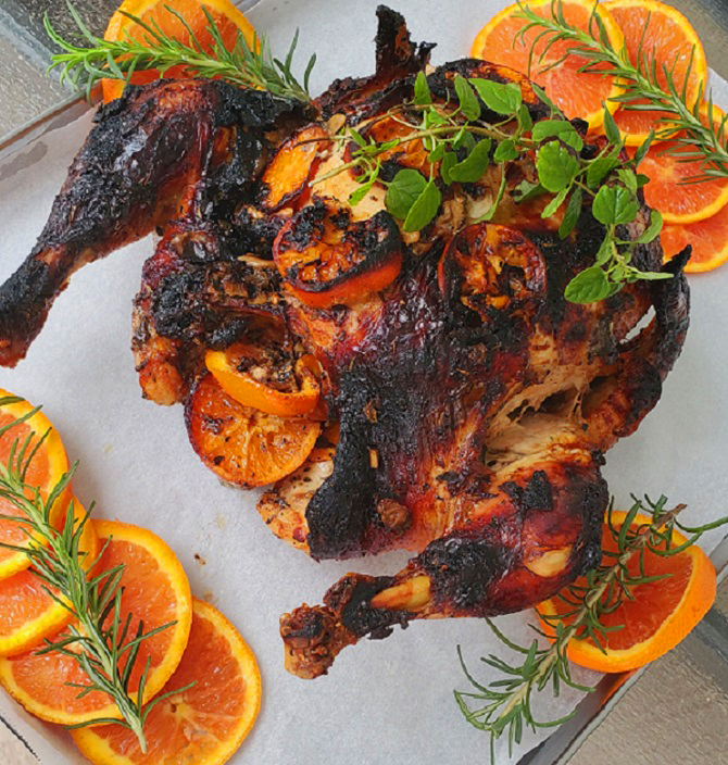 Orange Honey Glazed Roasted Chicken | What's Cookin' Italian Style Cuisine
