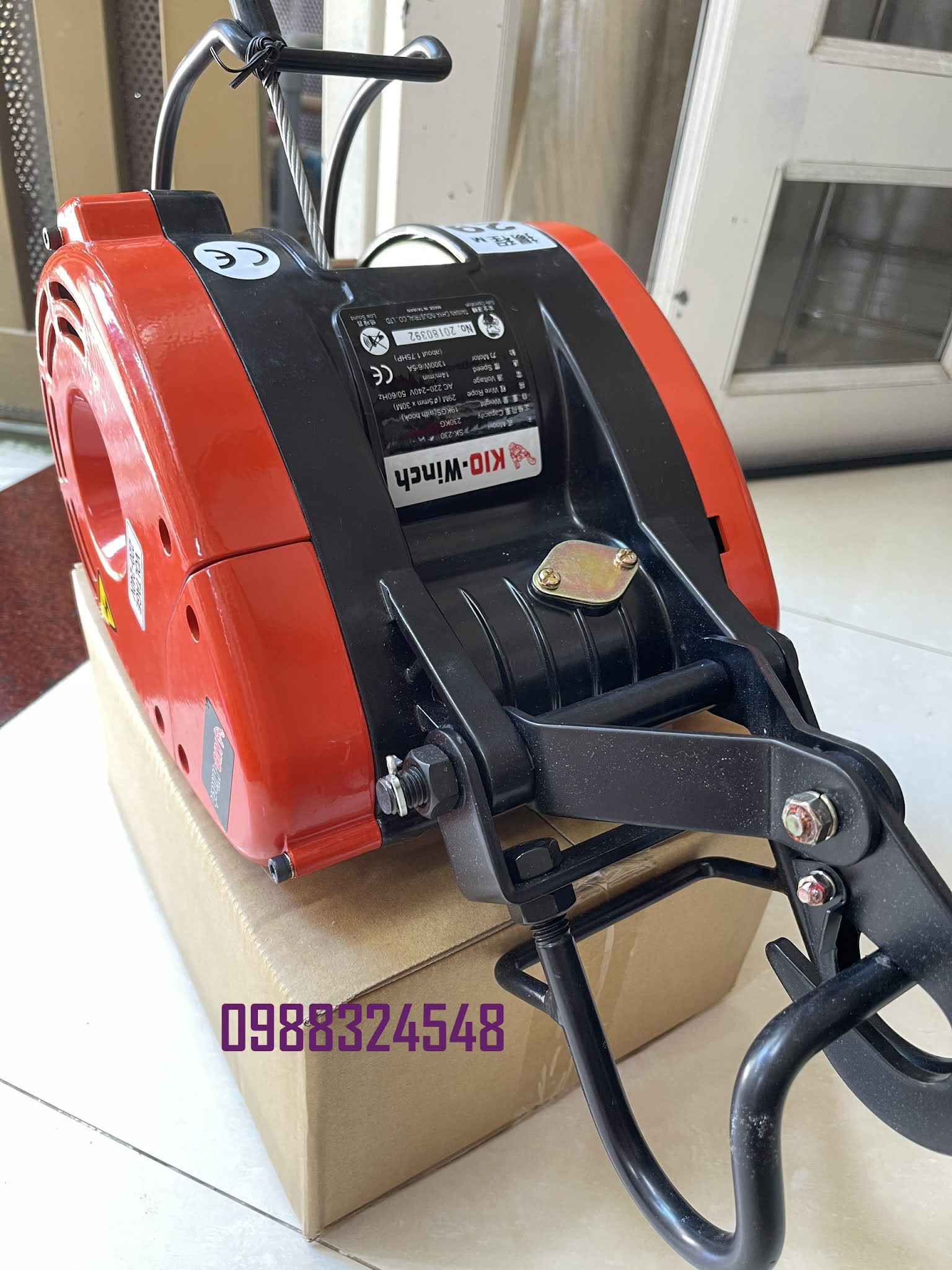 Tời cáp điện Kio treo mini SK-230 nâng 230kg