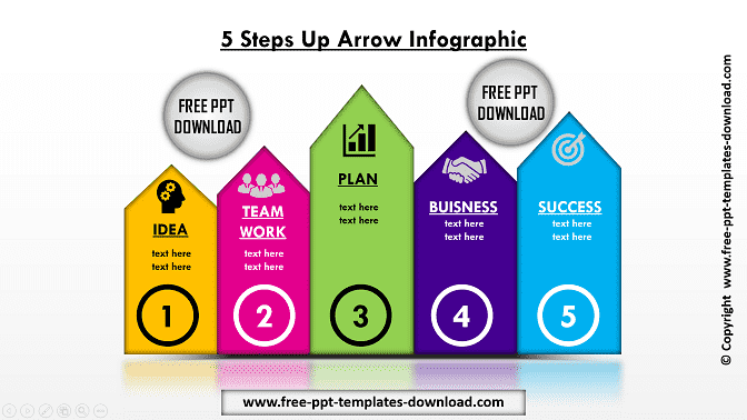 5 Steps UP Arrow Beautiful Infographic Template Download