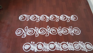 Border Rangoli Designs mostly used wall side to decorate the home. its looks very elegant when drawn on colours.