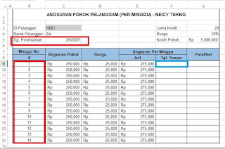 Rumus Excel untuk menghitung tanggal jatuh tempo