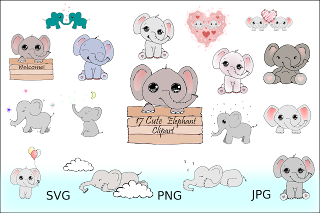 Cute Elephant Clipart Collection Cute Elephant Clipart Collection