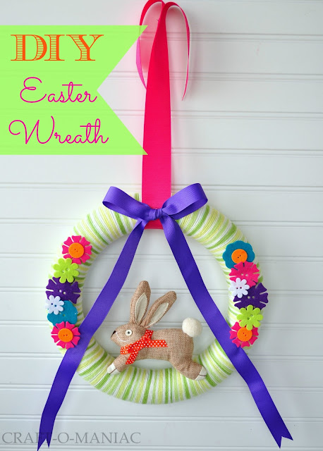 DIY Easter Wreath www.craft-o-maniac.com