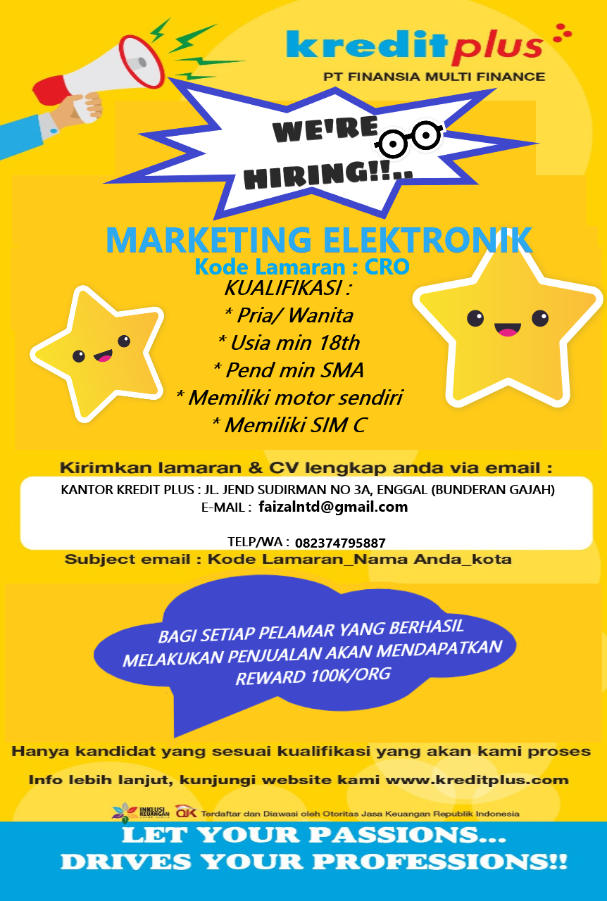 JOB LAMPUNG PT. Finansia Multi Finance (Kreditplus)