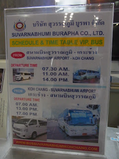 Bangkok airport to Ko Chang bus schedule