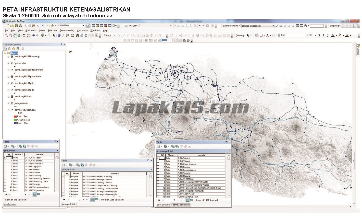 SHP Peta Infrastruktur Ketenagalistrikan Indonesia - Format Shapefile