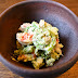Abokado to meshida, ebi no sarada, tonyu no yooguruto-fu doresshingu / avocado, Western lady fern and shrimp salad with soy milk yogurt-style dressing Abokado to meshida, ebi no sarada, tonyu no yooguruto-fu doresshingu / avocado, Western lady fern and shrimp salad with soy milk yogurt-style dressing