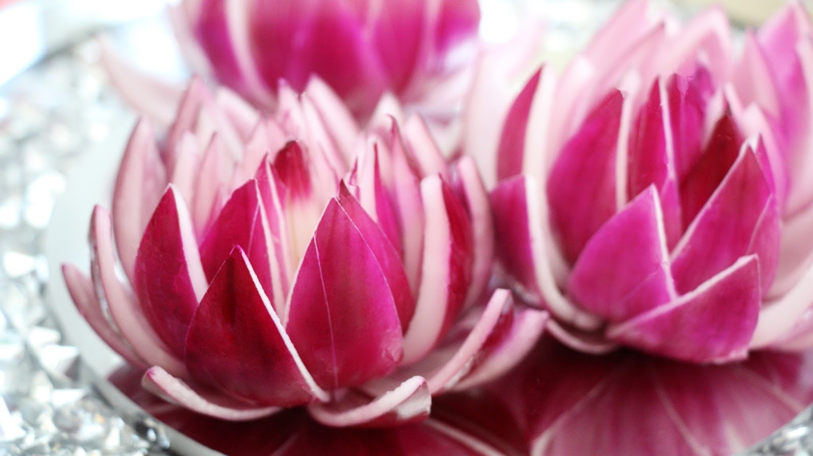 Josephine's Recipes How To Make Red Onion Lotus Flower Vegetable