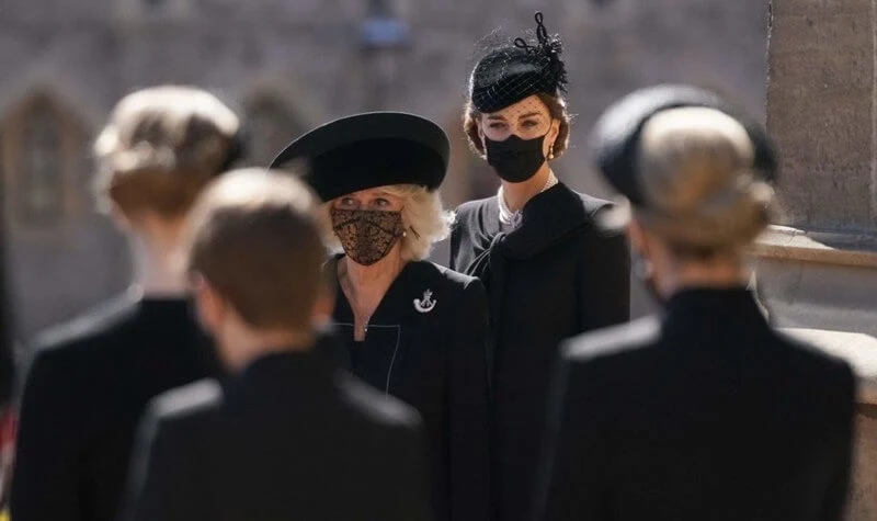 Queen Elizabeth, the Duchess of Cornwall, the Duchess of Cambridge, the Countess of Wessex and Prince Harry