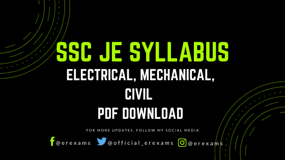 SSC JE Syllabus – Electrical, Mechanical, Civil PDF Download ErExams - Engineering Exams Guidance RSS Feed EREXAMS - ENGINEERING EXAMS GUIDANCE RSS FEED #EDUCATION #EDUCRATSWEB | In this article, you can see photos & images. Moreover, you can see new wallpapers, pics, images, and pictures for free download. On top of that, you can see other pictures & photos for download. For more images visit my website and download photos.