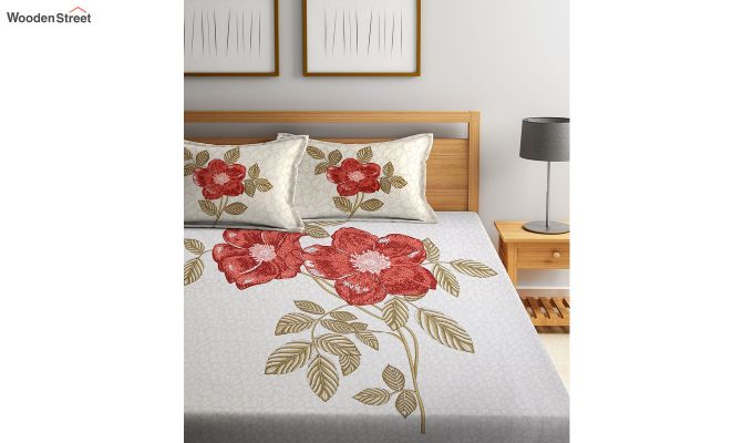 Screen Print Double Bed Sheet With Pillow Covers