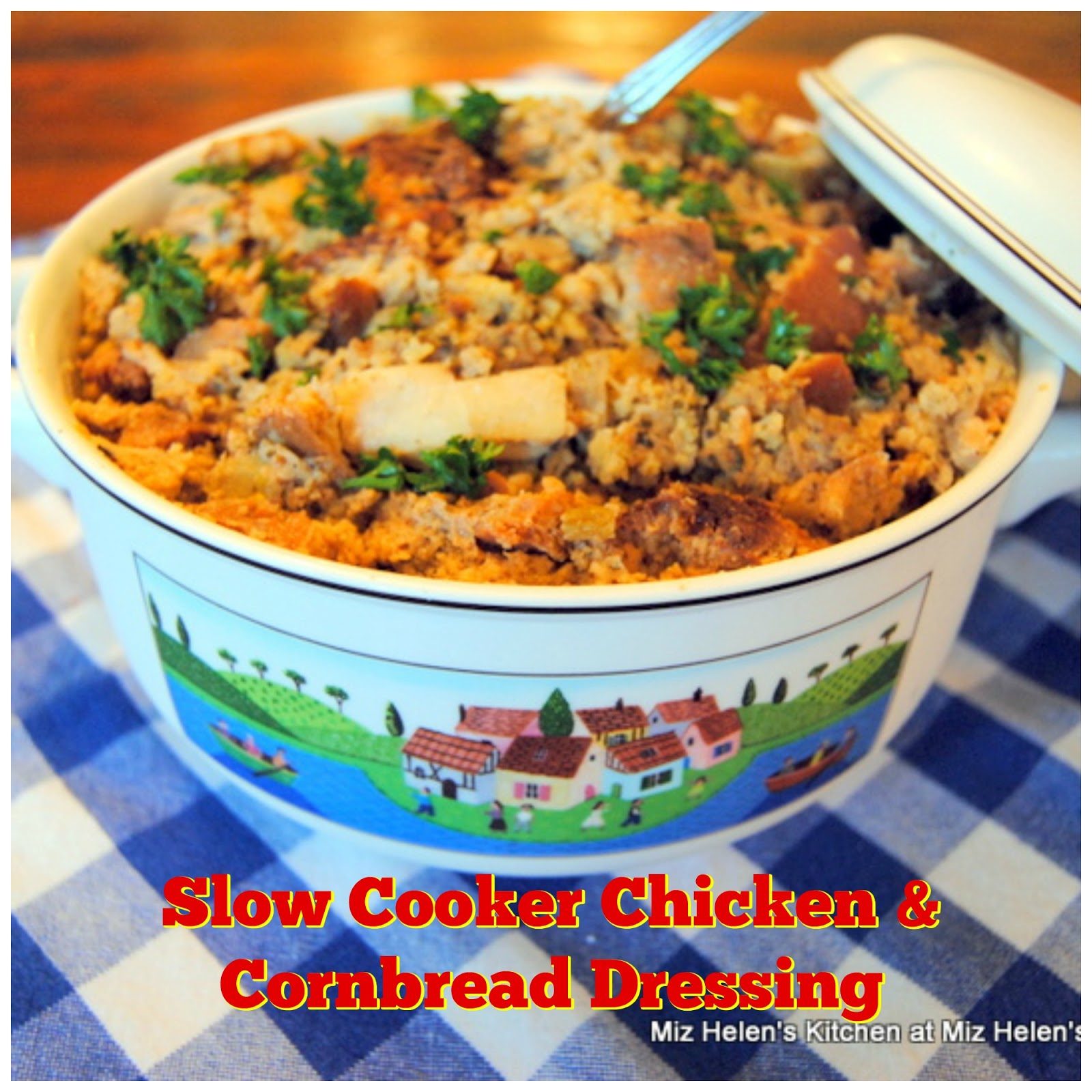 Slow Cooker Chicken and Cornbread Dressing