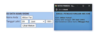 aplikasi cek weton berdasarkan hari tanggal bulan tahun lahir