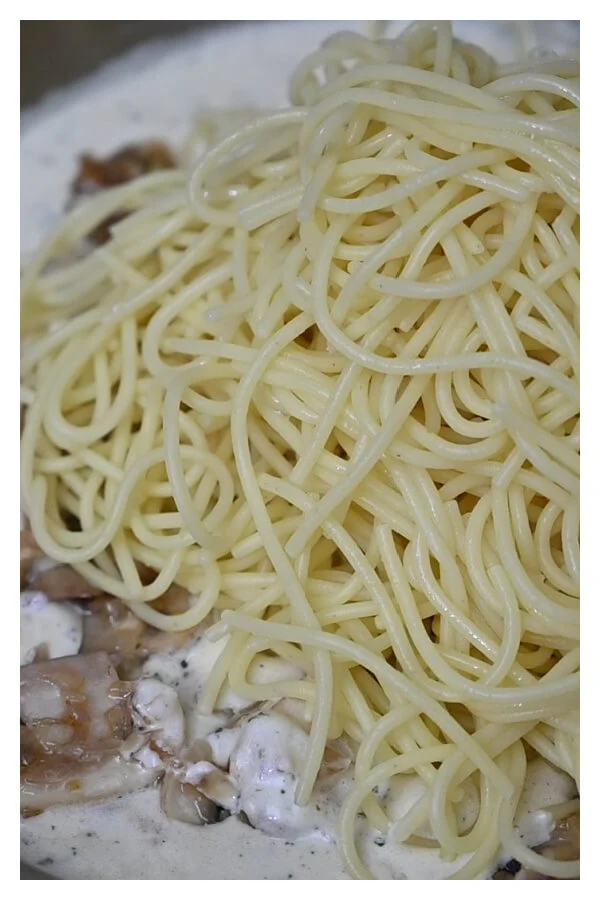 homemade creamy mushroom pasta