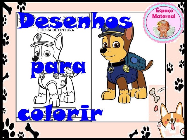 Desenhos fáceis para colorir Patrulha canina 11
