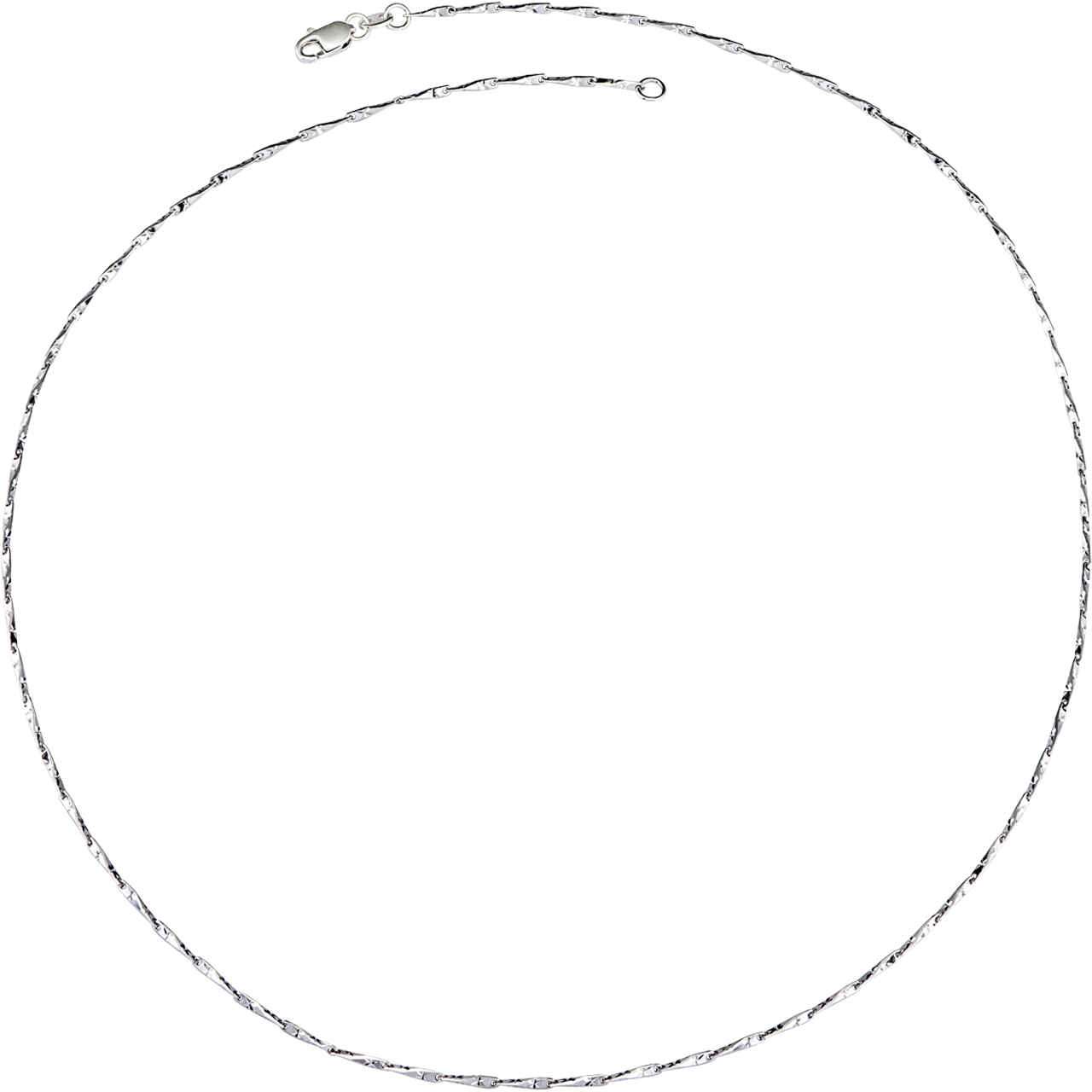 Dây chuyền Vàng trắng Ý 18K PNJ dây mắc tre 0000W000235