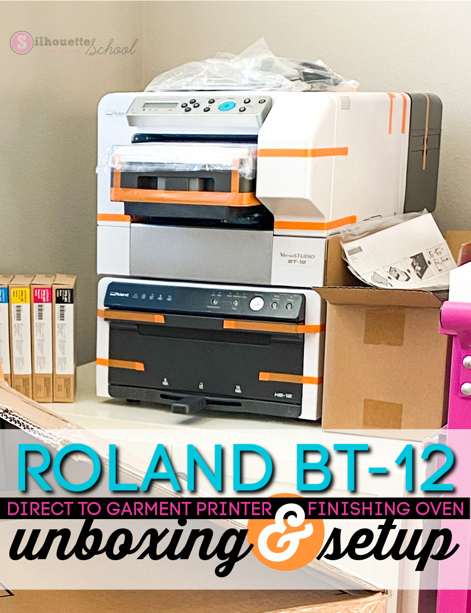 Roland BT-12 Direct to Garment Printer Unboxing and Setup - Silhouette  School