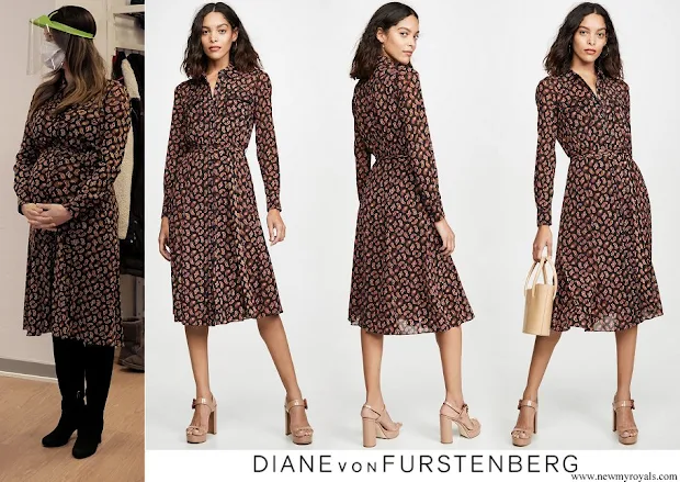 Princess Sofia wore Diane von Furstenberg Andi Mesh Midi Shirt Dress
