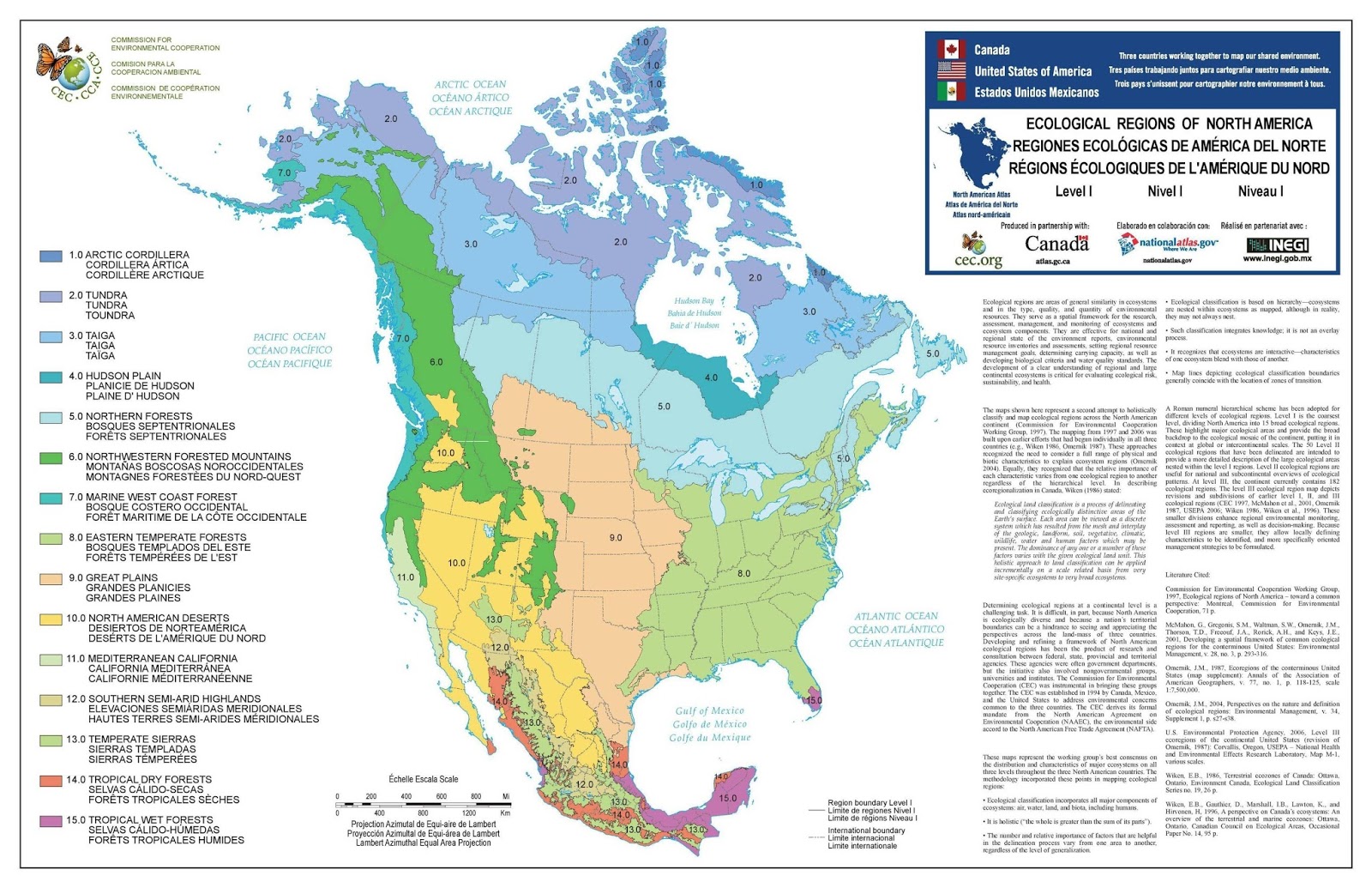 Ecological map of North America