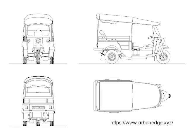 Tuk Tuk auto rickshaw cad blocks free download