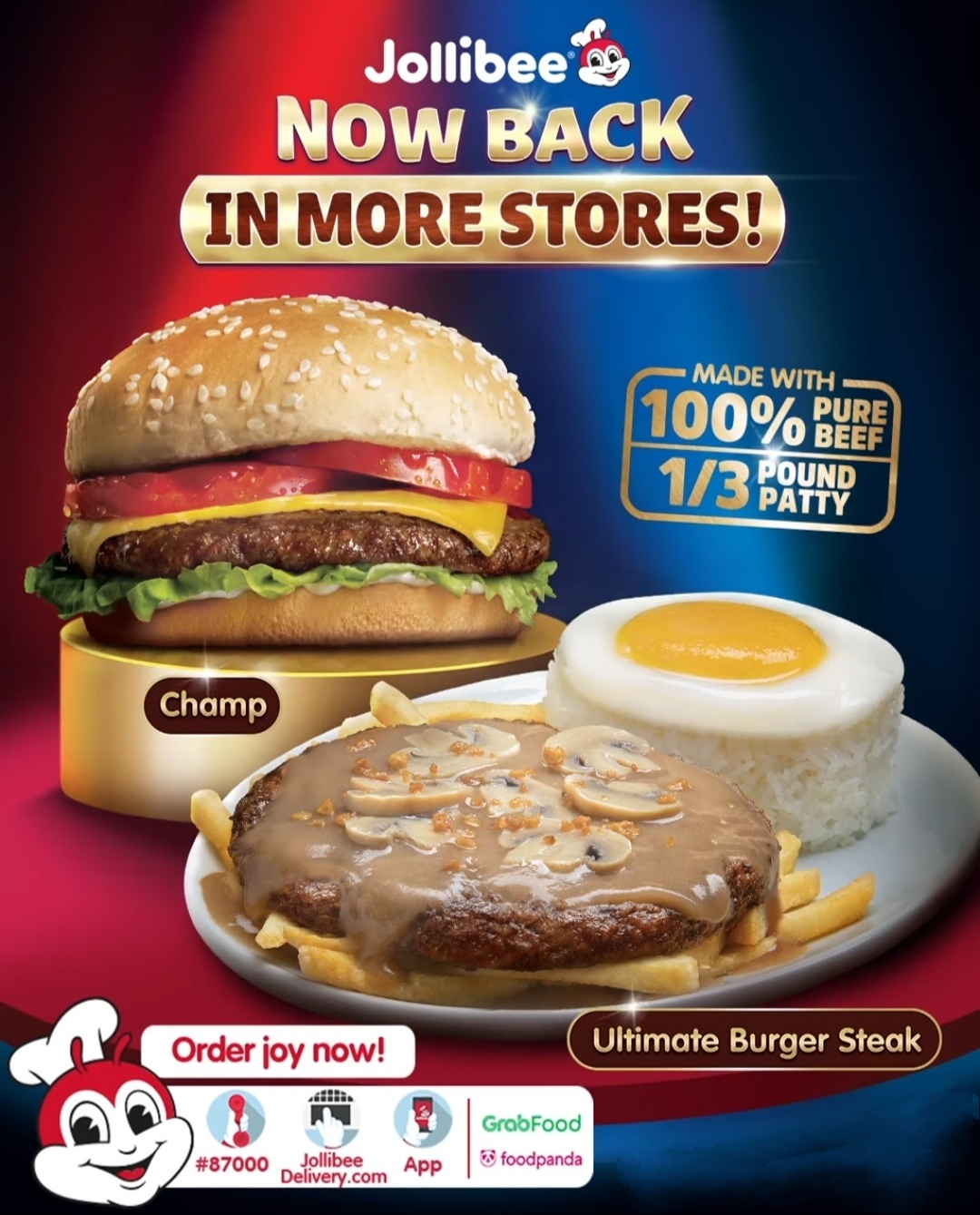 Jollibee’s Champ and Ultimate Burger Steak are now available in more
