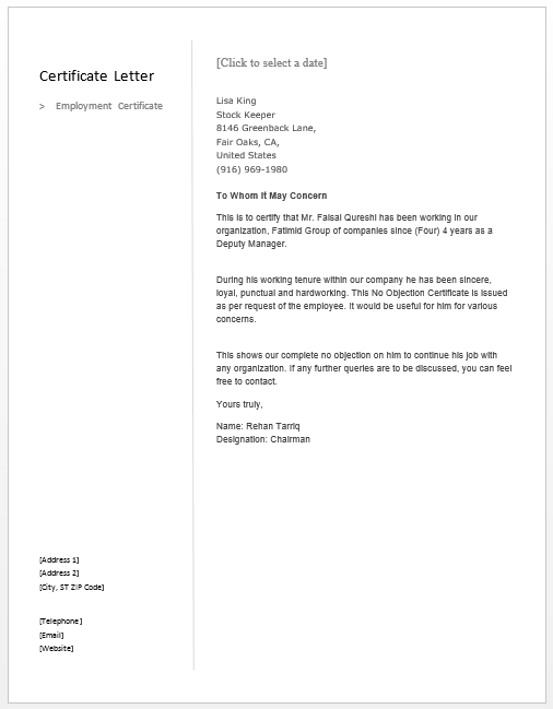 Certificate Of Employment Request Letter Writing Letter