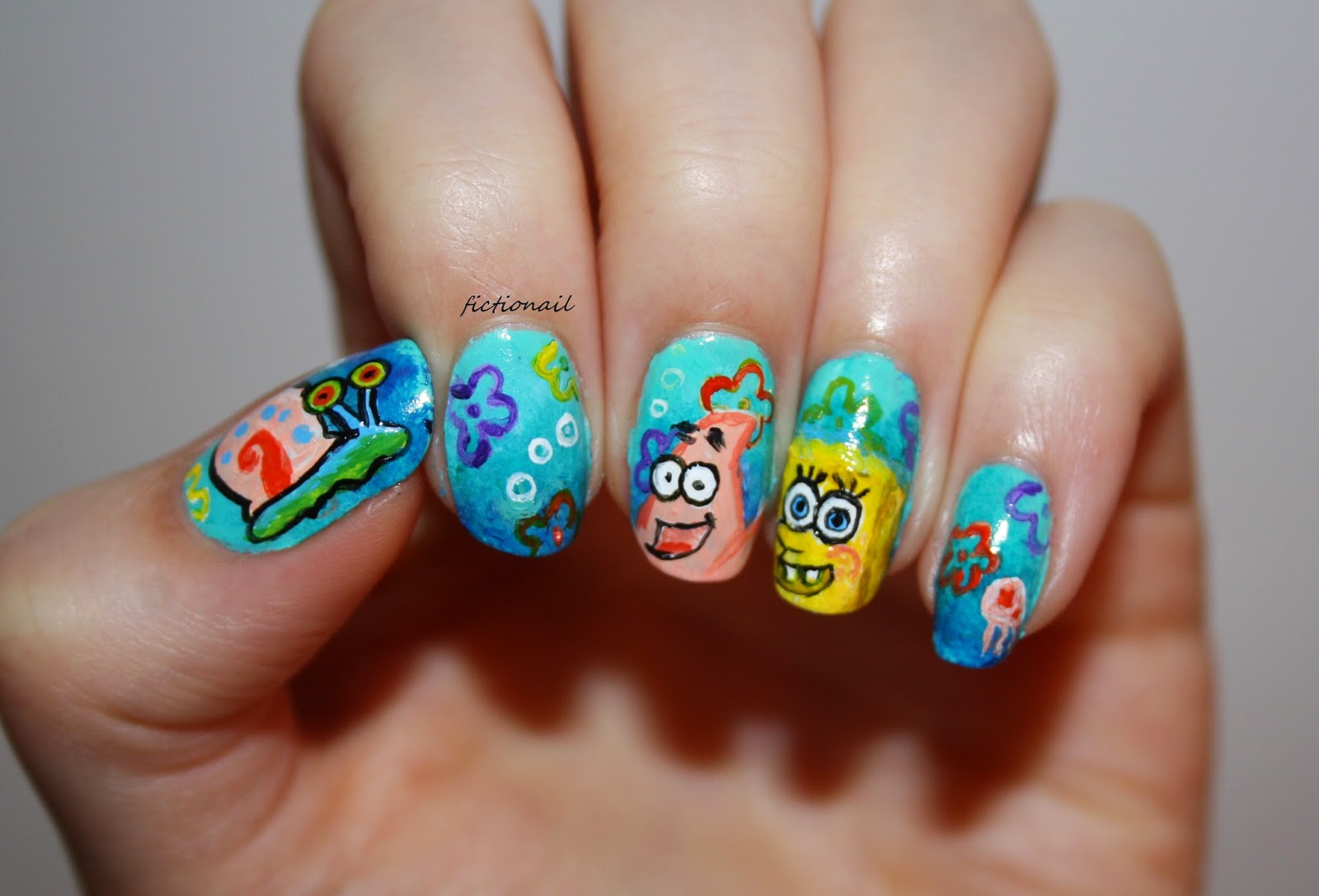 Spongebob and Patrick Nail Art - wide 5