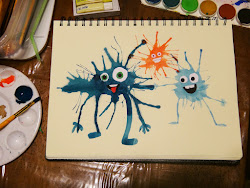 lesson watercolor monsters splatter
