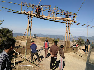 Christmas decorations in progress in Longwa village of Mon district in Nagaland.