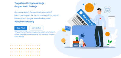 tampilan website pendaftaran program kartu prakerja