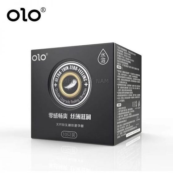 BAO CAO SU SIÊU MỎNG 0.01MM, GEL BÔI TRƠN HYALURONIC ACID GỐC NƯỚC, CHÂN THẬT NHƯ KHÔNG MANG BAO – OLO – HỘP 10 BAO