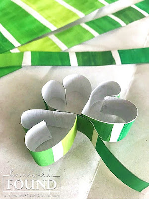 paper crafts, green decor, saint patricks day, march decor, spring decor, DIY, shamrocks, shamrock decor, diy decorating, home decor, paint chips, painting, party decor