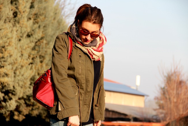 Parka, Prada and American Flag Scarf - Style and Trouble