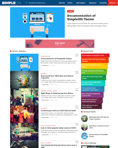 SimpleON - Responsive Blogger Theme for Viral Content and Publishers