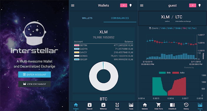 Interstellar aplikasi Interstellar - Stellar Lumens XLM Wallet and SDEX