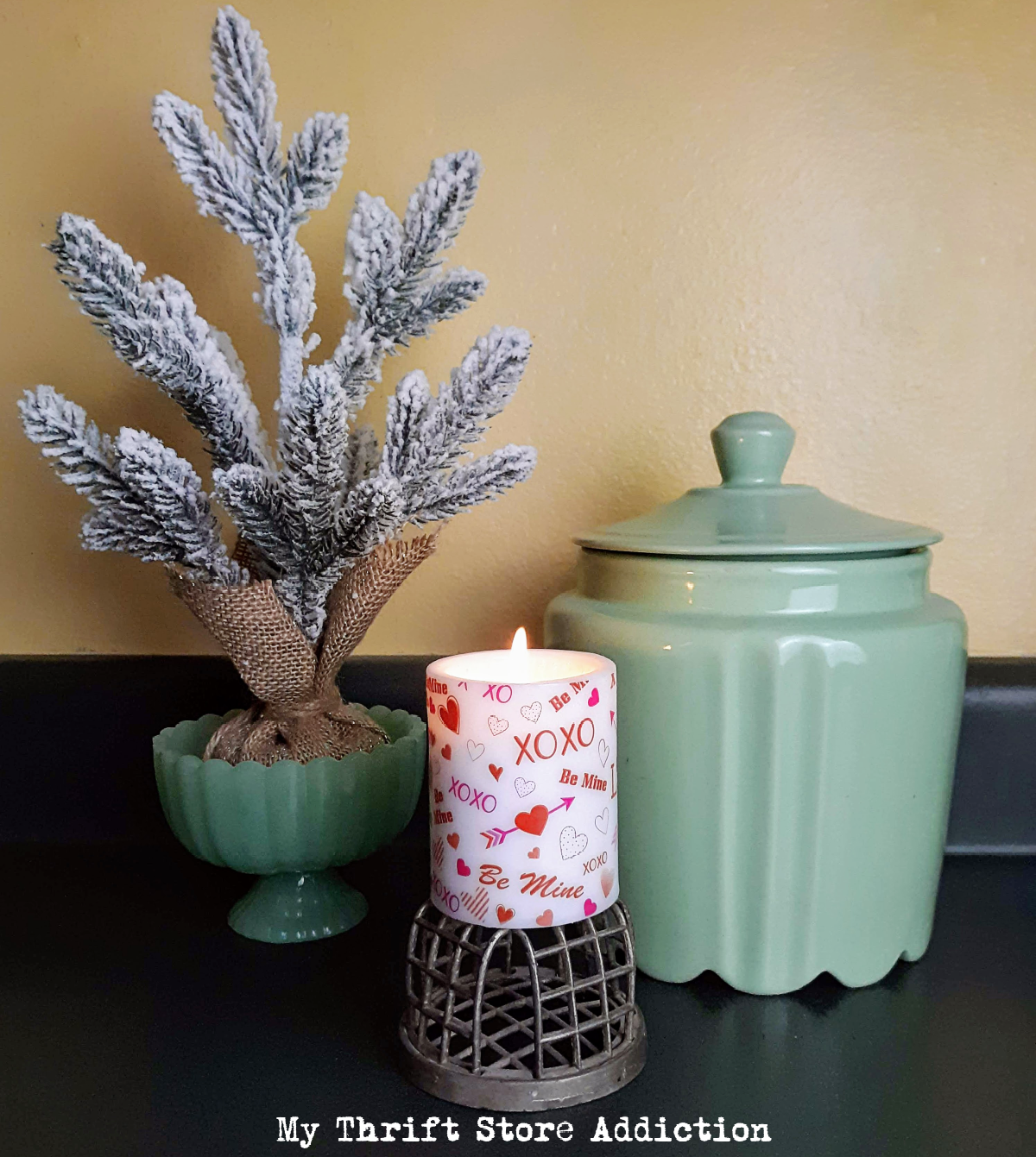 vintage kitchen Valentine vignettes