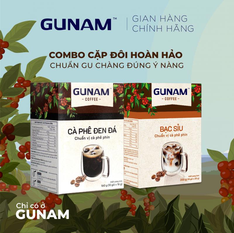 Combo Cặp Đôi Hoàn Hảo - Cà Phê Hòa Tan GUNAM Đen Đá + Cà Phê Hòa Tan GUNAM Bạc Sỉu