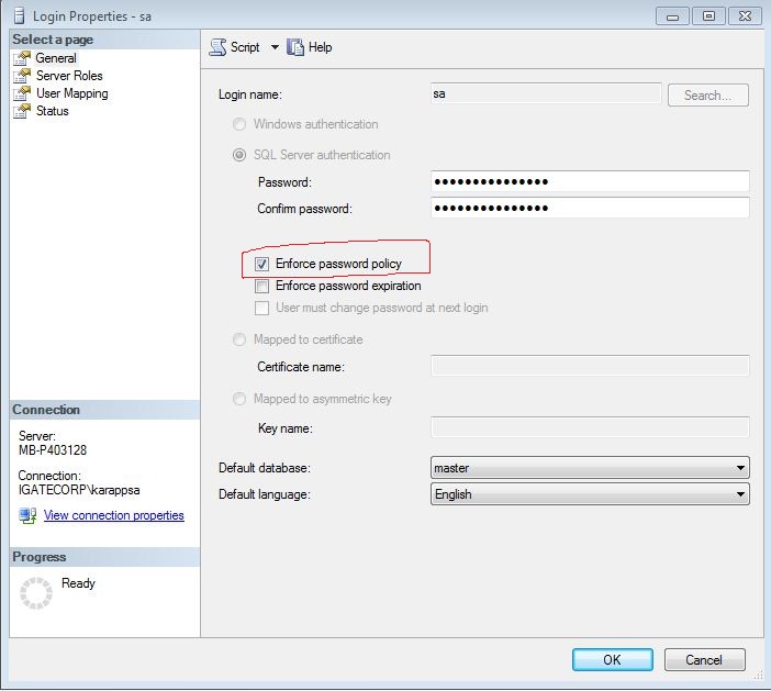 Sql: Login failed for user 'sa' because the account is currently locked ...