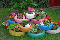 Neumáticos reciclados e ideas para el jardín