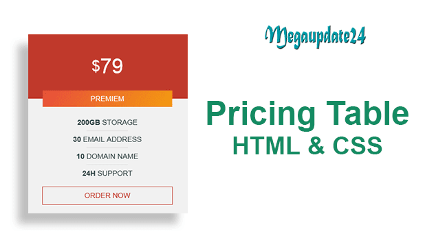 Pricing table with html and css 