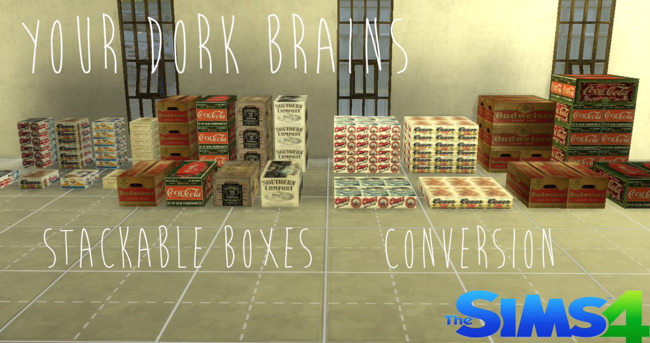 Sims 4 CC's The Best Stackable Boxes Conversions by YourDorkBrains